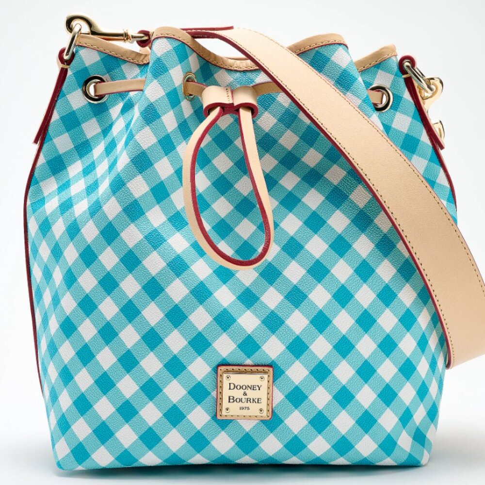 Dooney & Bourke Coated Cotton Gingham Drawstring  0317